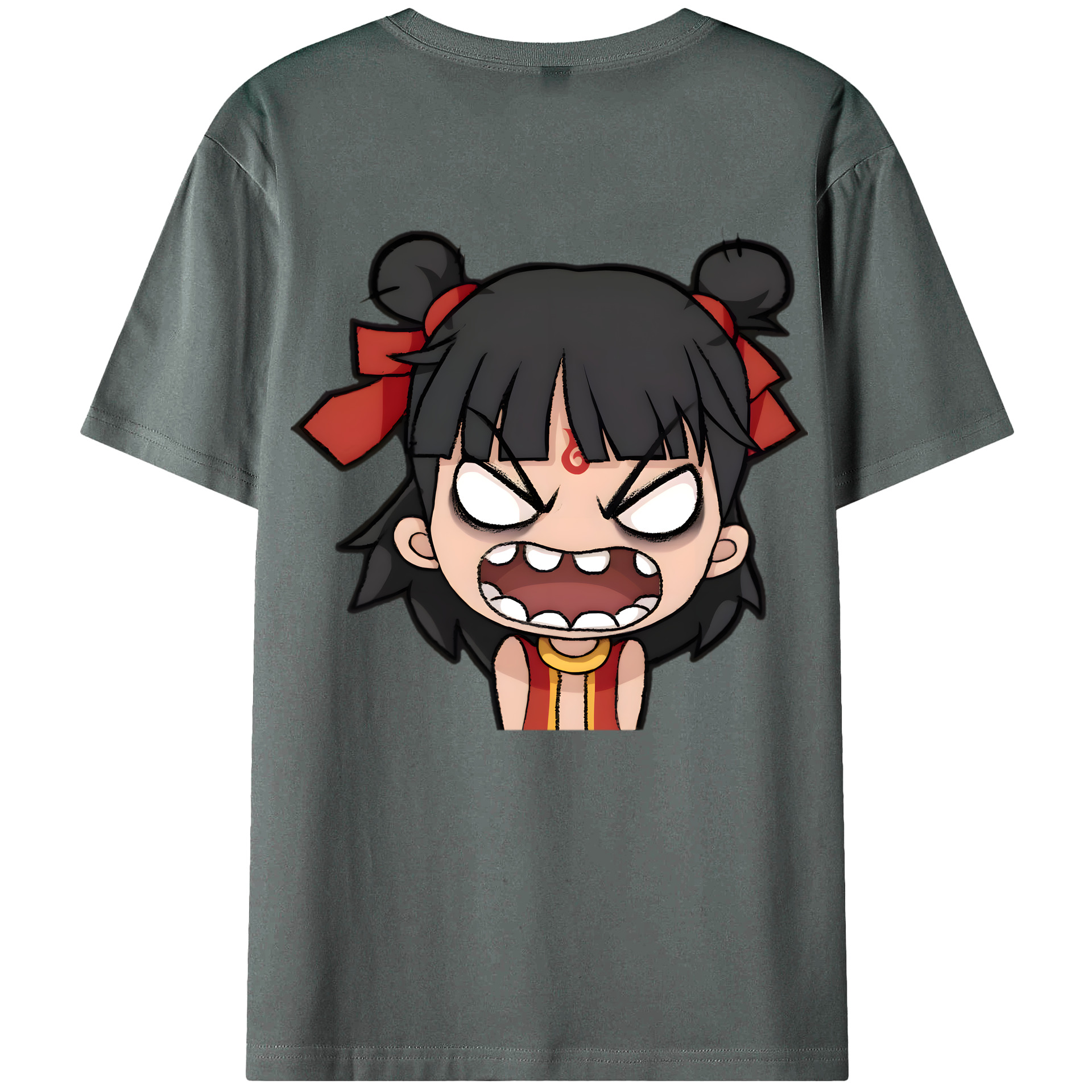 （画像用） Ne Zha 2 ナタ 魔童の大暴れ 綿100％ メンズ半袖Tシャツ（バックプリント） 通気性